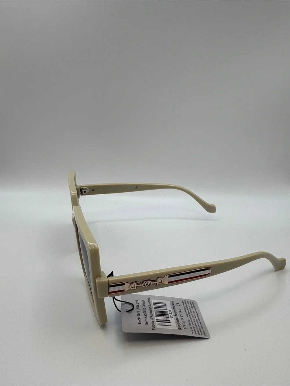 Women's Oversized Square Sunglasses - Cream Frame, Gradient Lenses